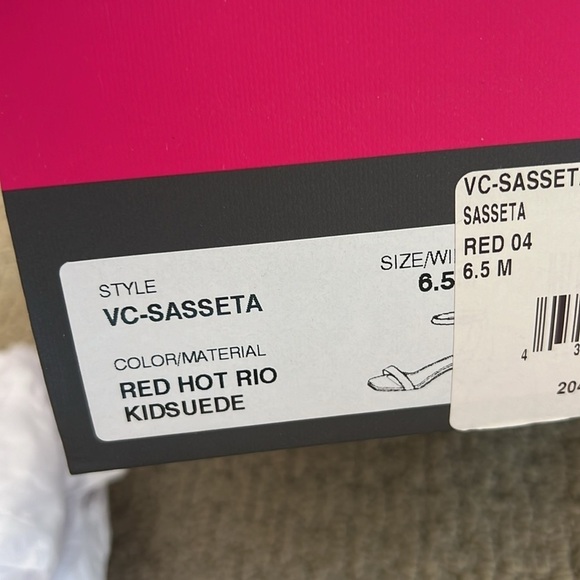 NWT Vince Camuto Sasseta Red Suede Sandals 6.5 - Picture 5 of 5
